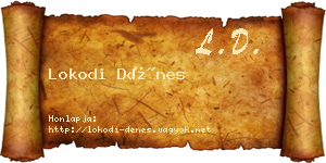 Lokodi Dénes névjegykártya