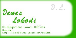 denes lokodi business card